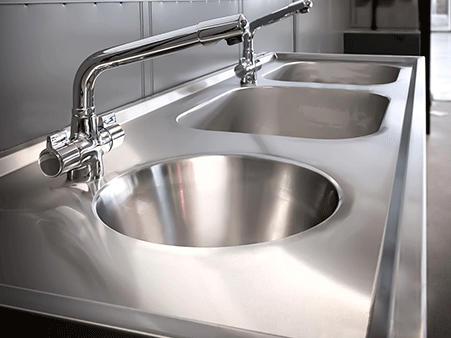 Bespoke stainless catering sink