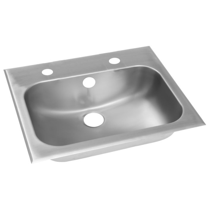 D20168N 410mm wide under-mounted or inset wash basin with tap landing