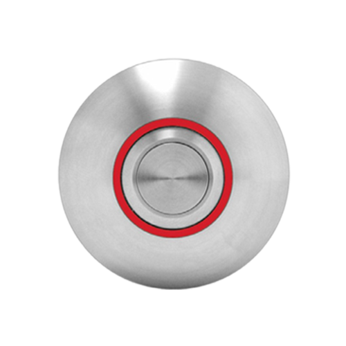 Tactile switch with 50mmø S/Steel bezel and Red insert (Hot) c/w 15m cable