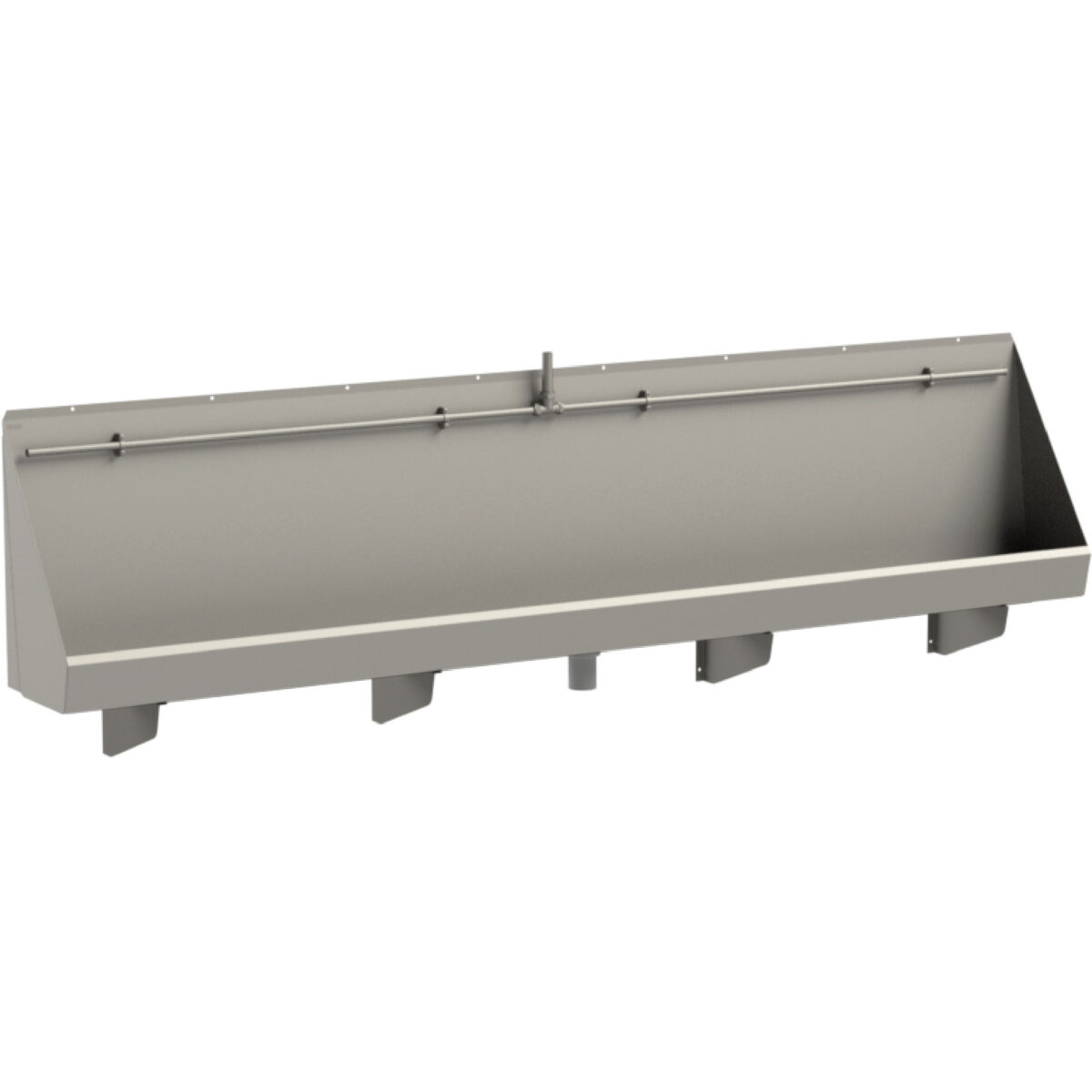 2400mm Wide centinel urinal trough - exposed sparge