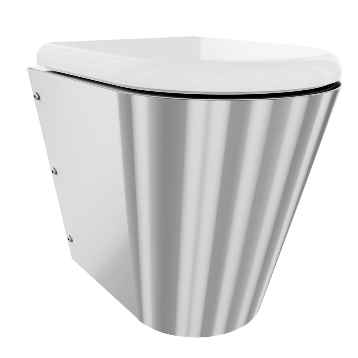 CMPX597WN Campus floor standing push fit WC pan with shroud to the floor with black seat and lid