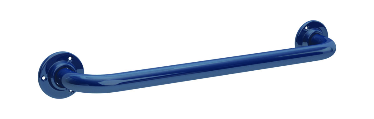 Blue coated steel grab rail