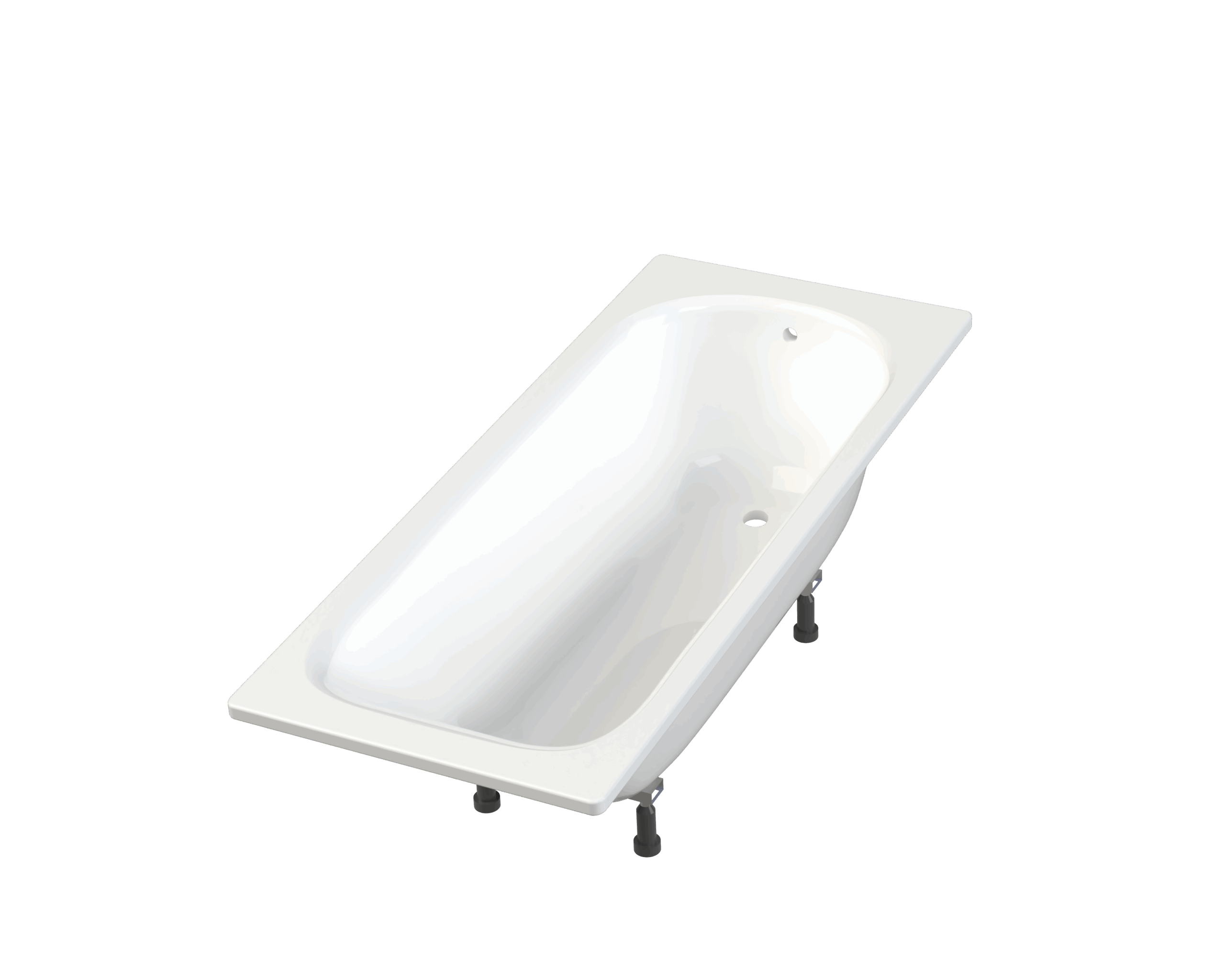 White enamelled steel bath