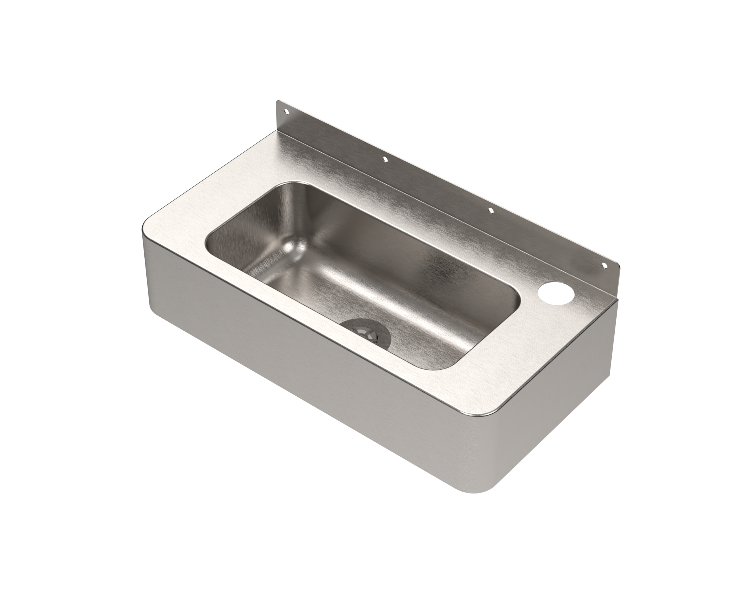 Stainless steel accessible washbasin RH